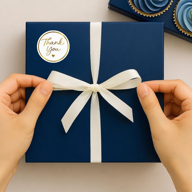 FEELOVE 1.5" Gold Thank You Stickers, 200 Pcs Self-Adhesive Envelope Seals Sticker for Packaging, Small Business, Wedding, Party - Image 4